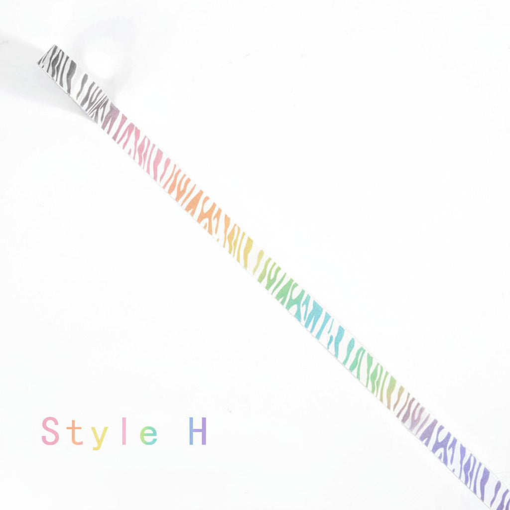 A close-up of a white ribbon with a black zebra stripe pattern, shown diagonally on a white background with the text 'Style H' in the lower-left corner.