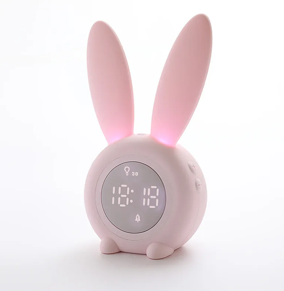 Adorable Pastel Rabbit Alarm Clock – Cute Kawaii Design for Kids & Teens