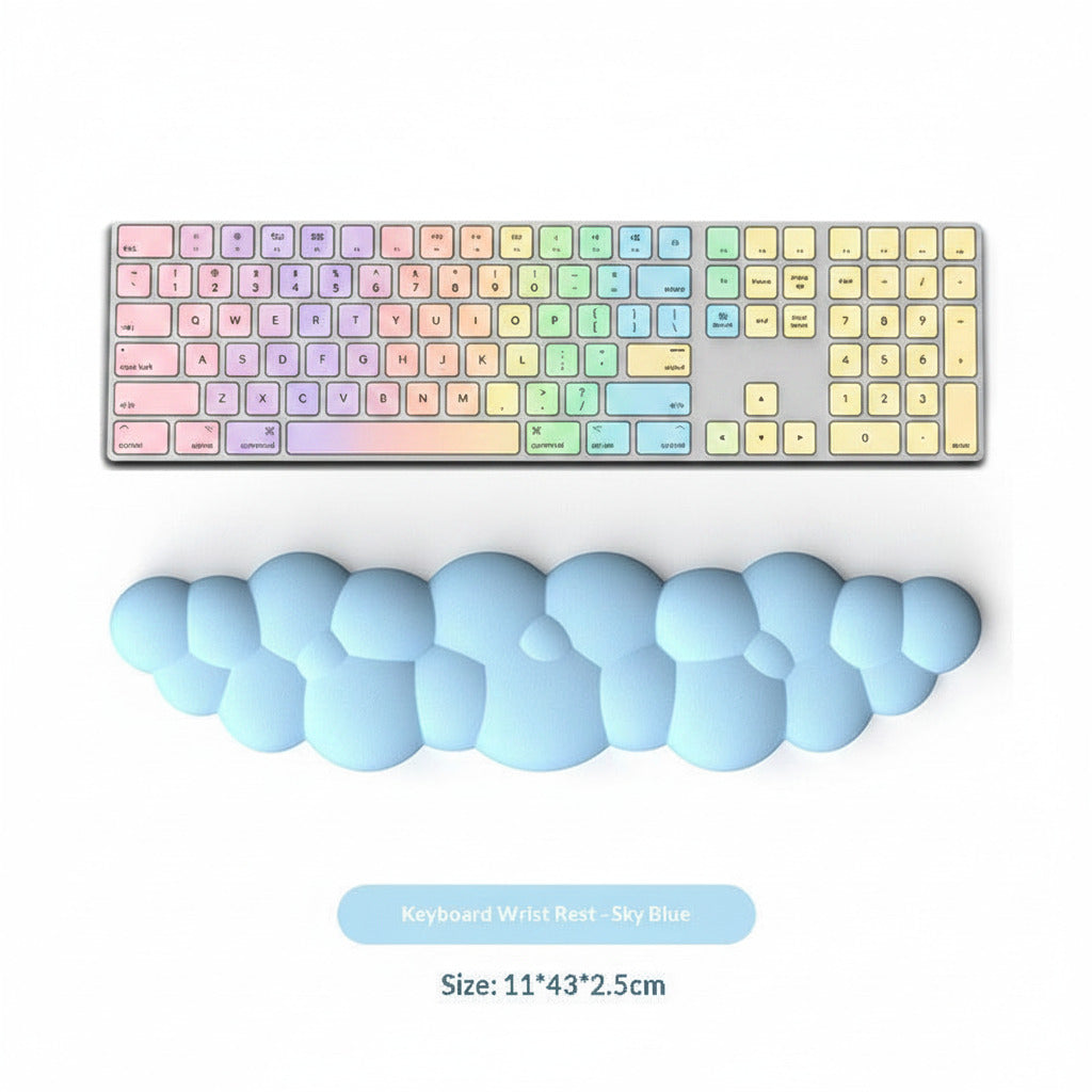 Keyboard wrist rest with a white background