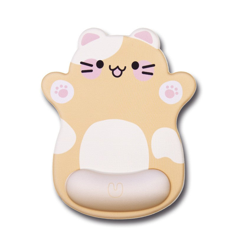 Cat-shaped wrist rest on a white background